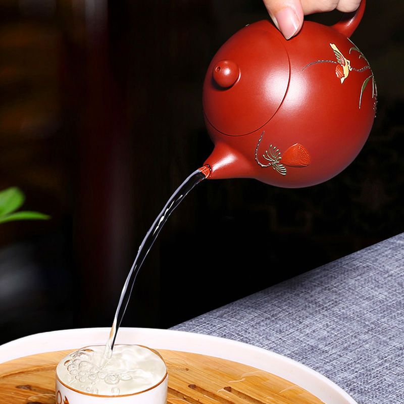 【經典器型 • 別出心裁】正宗宜興原礦大紅袍紫砂壺☞吳敏純手工匠心製作詠春龍蛋一壺四杯 【經典器型 • 別出心裁】正宗宜興原礦大紅袍紫砂壺☞吳敏純手工匠心製作詠春龍蛋一壺四杯